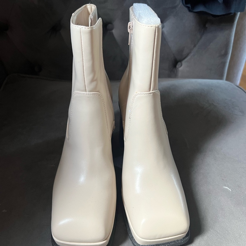 Forever 21 Cream Ankle Booties